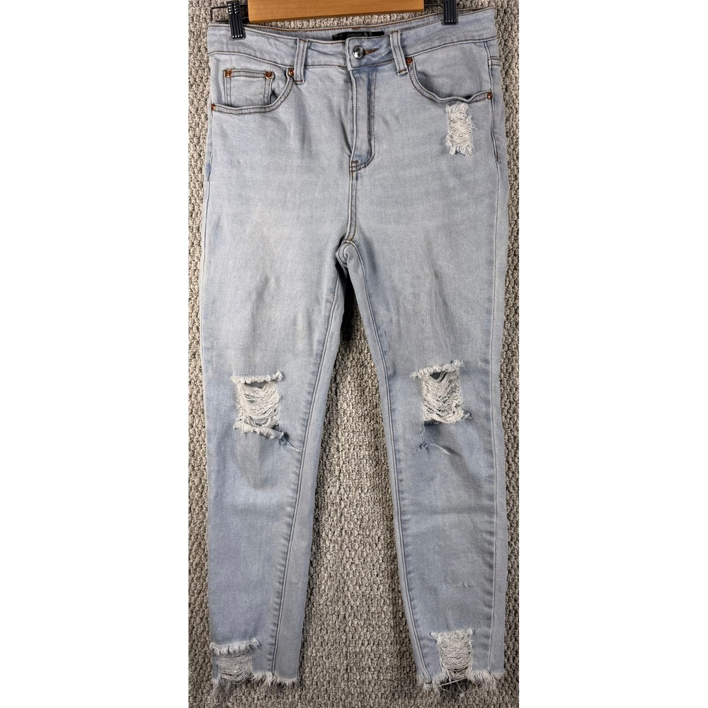 Monkey Ride Jeans MPW505 Distressed Skinny Jeans 9/29 Light Blue Ripped Frayed